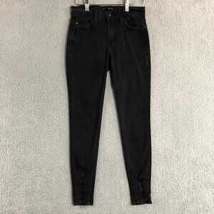 KanCan Distressed Destructed Mid-Rise Ankle Black Skinny Stretch Jeans Size 26